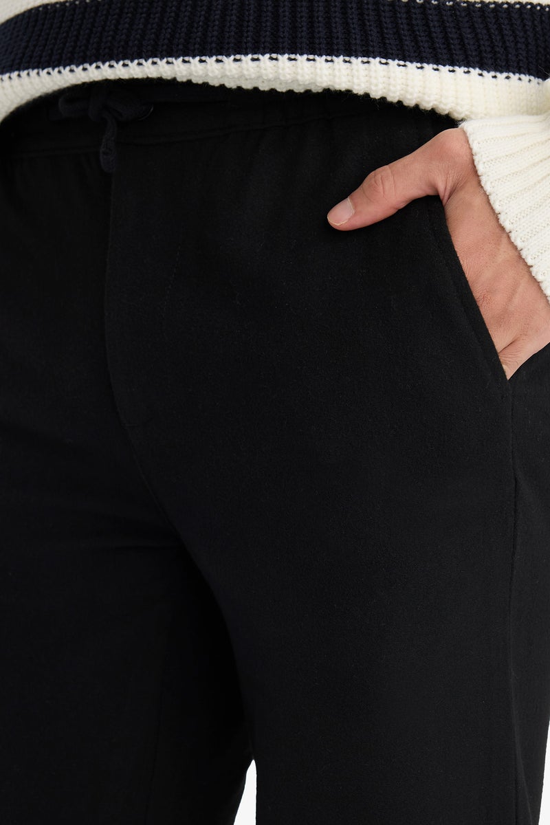 DeFacto Black Man Regular Fit Straight Leg Trousers Casual - Image 4